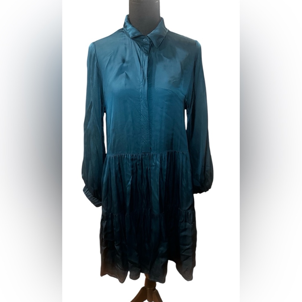 Young Fabulous and Broke Women’s Long Sleeve Babydoll Style Satin Dress Small